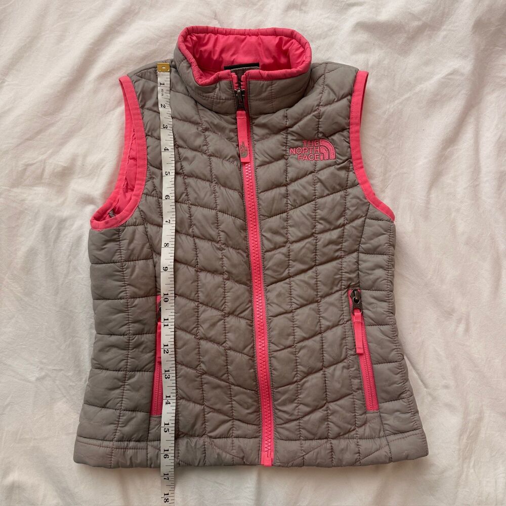 The North Face Girls' Puffy Down Vest - Gray & Pink